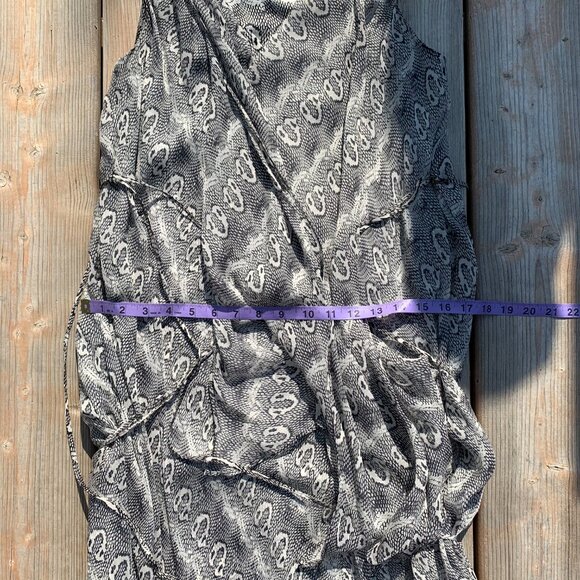 Robert Rodriguez Silk Sheer Snakeskin Print Layered Asymmetric Boho Midi Dress - Picture 14 of 15